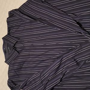 EUC J. Ferrar Dress Shirt Black Purple Stripes 3XLT